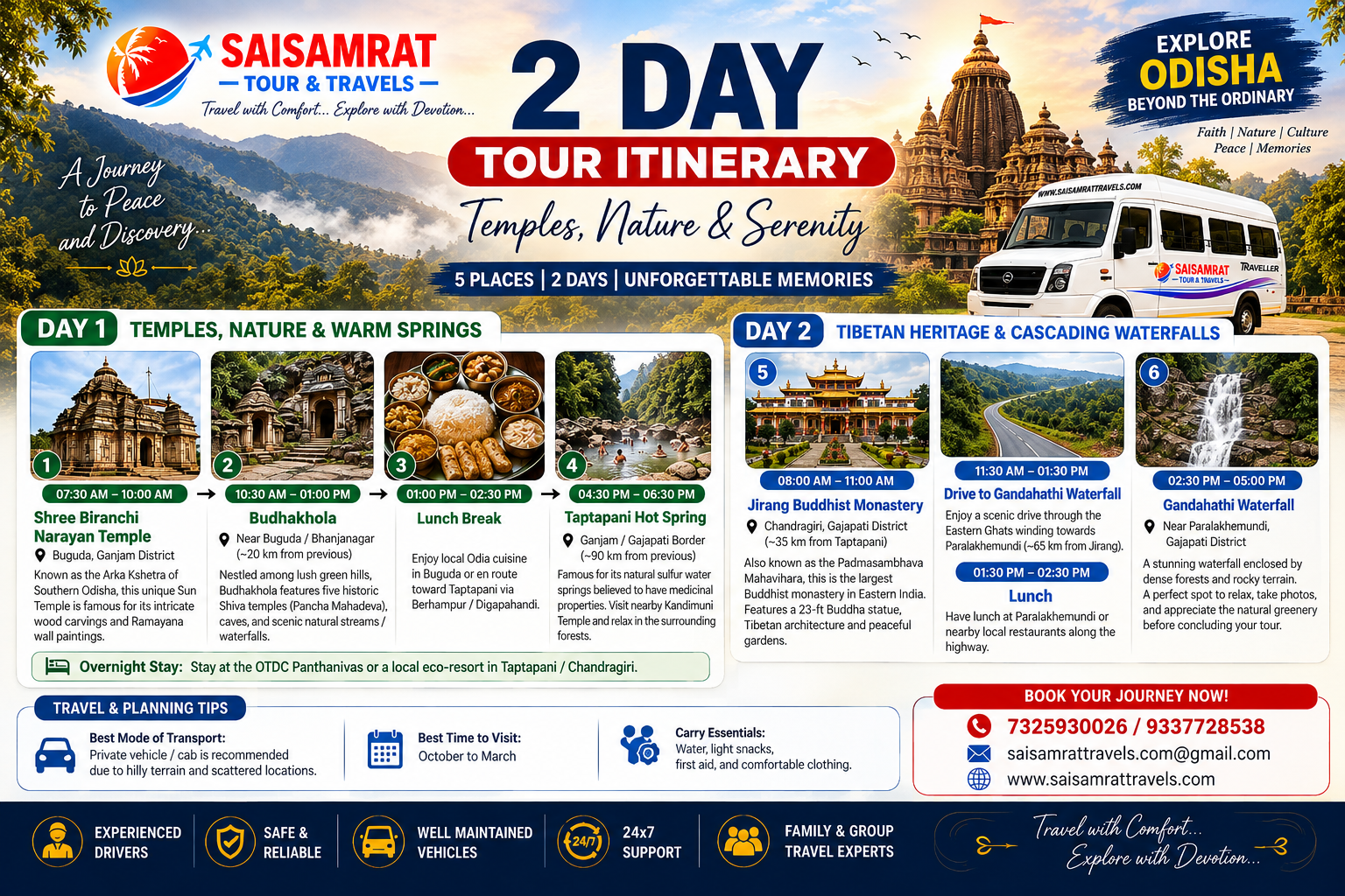 Taptapani, Jirang & Gandahathi Waterfall Tour